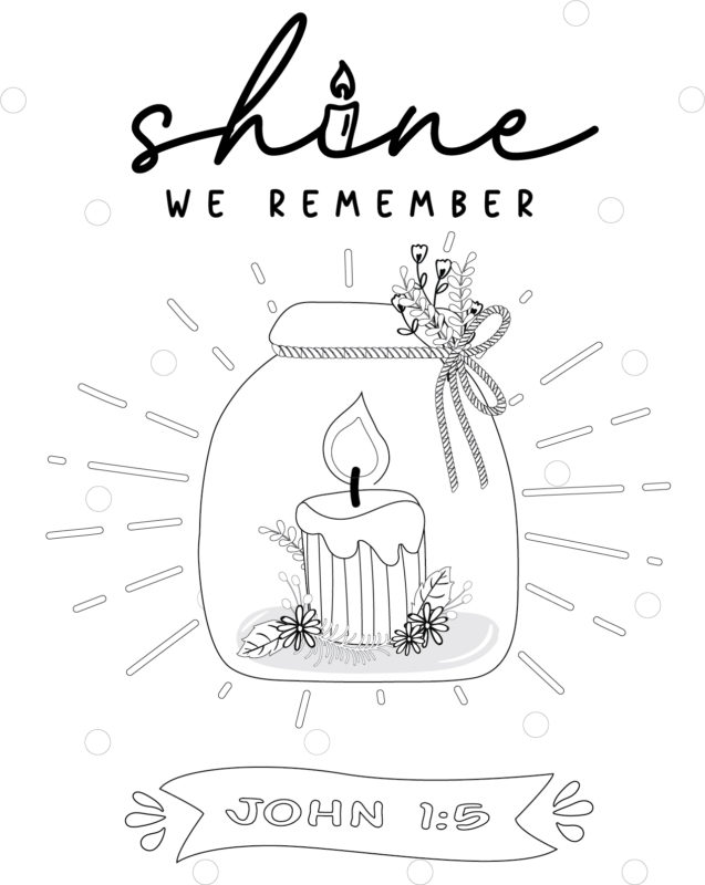 Coloring Page: Candle in Jar John 1:5